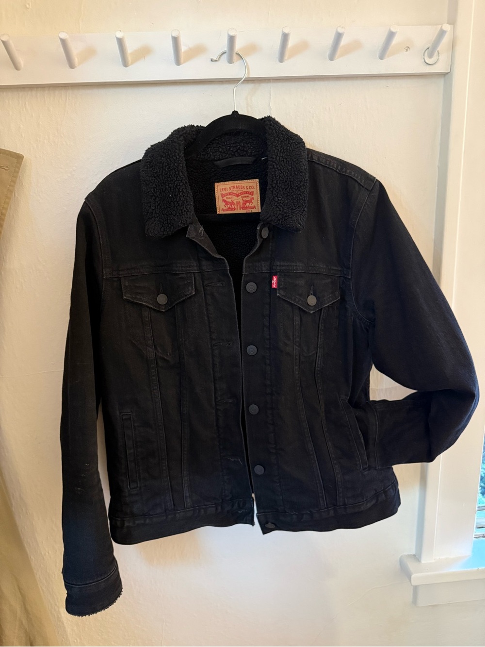 Levi's Black Sherpa Collar Denim Jacket - Women's